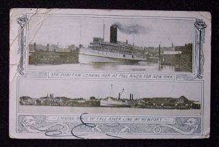 1903 Steamer Puritan Newport RI Landing Fall River MA