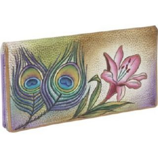 Accessories Anuschka Ladies 2 Fold Slim Wallet   Pr Premium Peacock