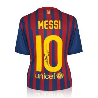  Messi Autographed Barcelona Football Shirt Signed Memorabilia