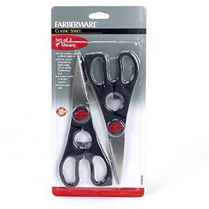 Farberware Set of 2 All Purpose 8 Kitchen Household Shears Scissors