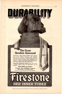 1914 Firestone Tire Red Inner Tube Ad The Sphinx