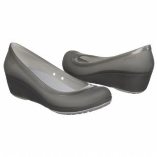 Womens Crocs Carlisa Mini Wedge Black/Silver 