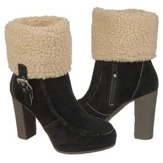 Rockport Womens Courtlyn Fur Low Boot Black