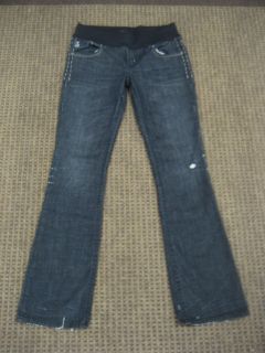 MEK Maternity Jeans Stretch Balian Bootcut Distressed Black Size 32