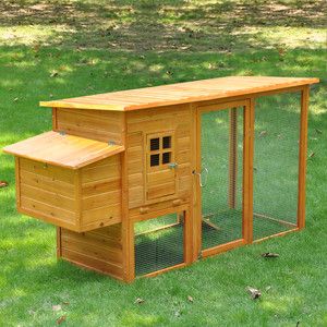 Wood Farm Chicken Coop Nest Box Run Backyard Hen House Poultry Cage