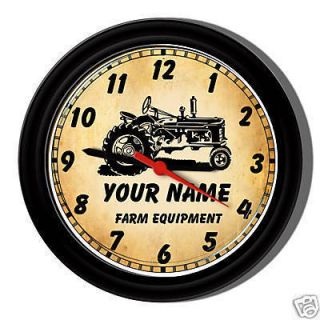   Your Name On Tractor Farm Equipment Retro Vintage Look Wall Clock