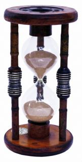60 Minute Antique Wood Hourglass Sand Timer