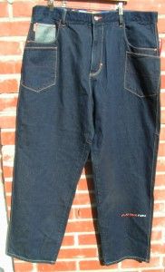 FUBU Platinum Fat Albert Bill Cosby Character Embroidered Blue Jeans