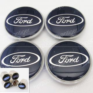 Ford Foucs Wheel Center Caps Hub Covers 63mm Gift Tire Valve Stems