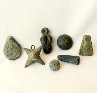  Lot Old Fishing Sinkers Lead Weights for Deep Sea Fishing