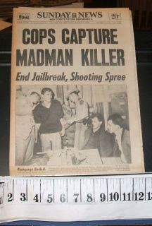 FLATONIA TEXAS LAUGHING KILLER & 2 CAPTURED 1969 COPS CAPURE MADMAN