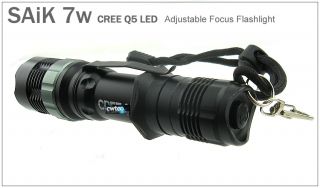 7W CREE LED SA 6 Focus Zoomable Flashlight Torch 18650