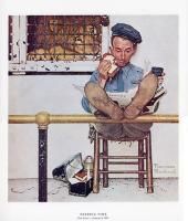 Norman Rockwell Lion and Zoo Keeper Print Feeding Time