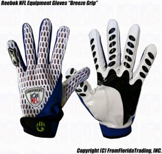 Reebok NFL Equipment Football Gloves Breeze Grip Silicon Palm L