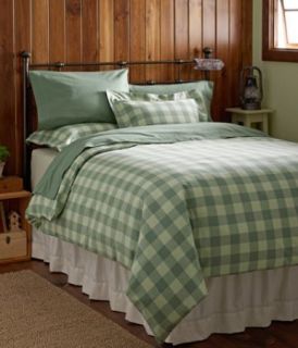 Ll Bean Ultrasoft Flannel Comforter Cover Buffalo Plaid Bayleaf Pale