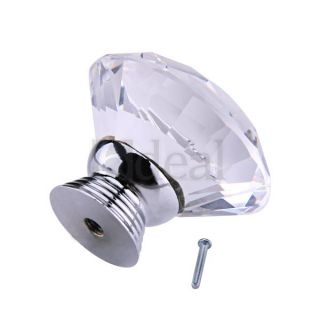  Style Crystal Glass Drawer Door Pull Kitchen Knob Handle