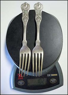 this is a stunning set of 2 salad forks it was made by bailey banks