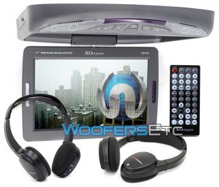  XO Vision 17 TV DVD Screen Flip Down Monitor 2 IR Headphones