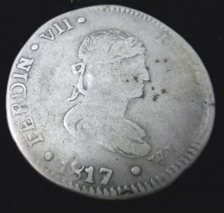 1817 4 Reales Ferdin VII Silver Coin L K
