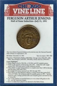 Ferguson Jenkins Chicago Cubs HOF Antique Bronze Coin