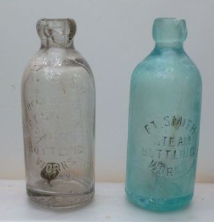 Two Fort Smith Arkansas Hutchinson Soda Bottles 1880s 1900s