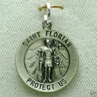 Sterling Silver Saint Florian Religious Medal S1438