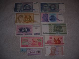 FOREIGN PAPER MONEY WORLD CURRENCY 1 Million 50000 1000 100 50 20 LOT