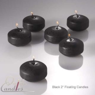 Black 2 Floating Candles Set of 36 Wedding Centerpiece Great for