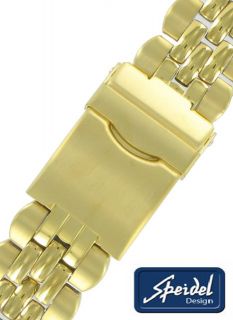 16 22mm Watch Band Fits Fossil Yellow Gold GP Speidel