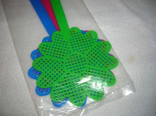 New Fly Swatters Decorative Heart Flower Set of 3 in Pink Blue Green