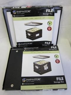 Snap N Store File Box Lot of 2 Black SNS01536
