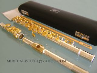 Flute Silver Gold Open Hole C Foot Engraved Keys Lip