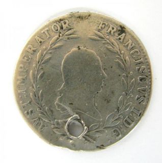 Antique Austrian Kreuzer Francis II Emperor 1815 Silver Coin Austria