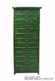Rustic Green Multi Drawers Storage File Cabinet S2436S