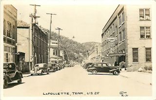 TN La Follette RPPC Circa 1940s Town View US 25 T86009