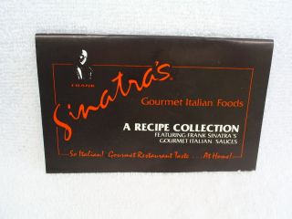 Frank Sinatra A Recipe Collection RARE Sauce Cookbook New not A DVD CD