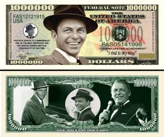 IN MEMORY OF FRANK SINATRA DOLLAR BILL (2/$1.00)