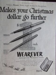 1951 Wearever Fountain Pens Mechanical Pencils 3 Models Advertisement
