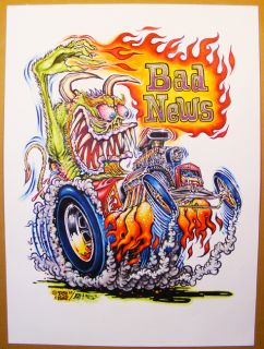 Johnny Ace Original Monster Art Rat Fink Ed Big Daddy Roth Bad News