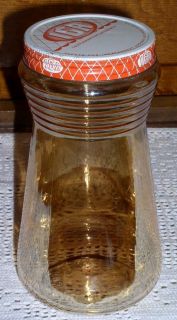 Vintage Anchor Hocking Folgers Coffee Orange Iridescent Jar