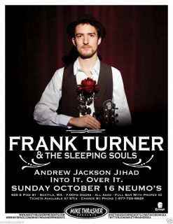 Frank Turner The Sleeping Souls 2011 Seattle Concert Tour Poster Folk
