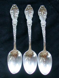 Frank w Smith Sterling Silver Teaspoons Spoons 5 7 8 Crystal