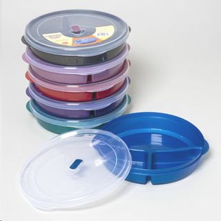Set 3 MICROWAVE FOOD STORAGE TRAY CONTAINERS  3 SECTIONS