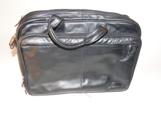 Foray Black Leather Look Padded Laptop Bag Briefcase Nice