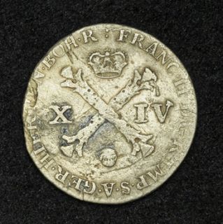 1793, Austrian Netherlands, Francis II. 14 Liards (14 Oorden