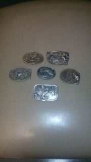 Lot of 6 Vintage Fishing Belt Buckles 4. B.A.S.S. 1. ZEBCO 1. Bass