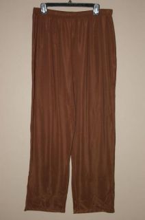 Womens Susan Graver Dark Brown Lustra Knit Pants Size XL
