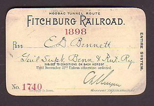 1898 Fitchburg Railroad Pass No 1740