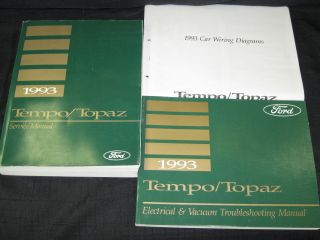  1993 Ford Tempo Topaz Shop Manual 3pcs