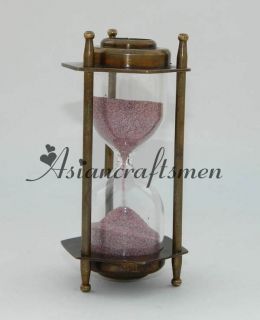  Finish Elegant Sand Timer Brass Sand Timer Hourglass ` 2 Minute